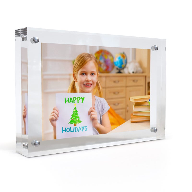 MÃRA-K MIRA-K | Crystal Memories | Acrylic Picture Frame 4x6 with Magnetic Closure | Lucite Photo Frame for Tabletop | Decorative Display for Tickets, Postcards and Awards - Image 1
